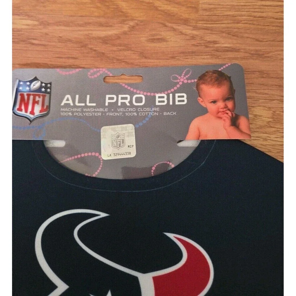 NWT NFL All Pro Bib Houston Texans Fan Baby Football Navy Red